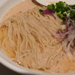 NIBOSHI MANIA - 冷やし鯛三種鮮魚煮干蕎麦の麺