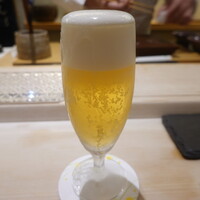 鮨 なんば 日比谷 - 最初はビール♪