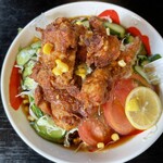 みどり食堂 - 冷やし唐揚げラーメン1200円