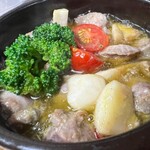 魔法のパスタ - 砂肝のアヒージョ