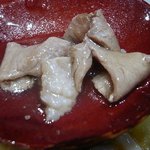 うどん棒 - 豚肉です。ここの豚肉は美味しかったですよ～。下味がしっかり付いており肉の旨みがジュッ～って出ていました。