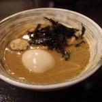 夢ノ弥 - 夢つけ麺（濃厚鶏魚介）冷たい麺　750円。
       味玉（100円）もつけました。