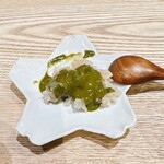 すし 礫 - 鮑の肝ソース　鮨