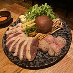 十番 無鴨黒 - カモすきはお店の方が焼いてくれます