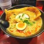 高円寺 餃子BAR Shinya麺 - バラカツ伽辣麺 麺大盛り