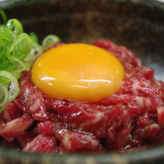 "Yukke, Raw Meat Sashimi Available!"