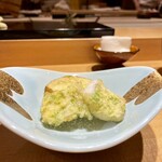 鮨 一 - 太刀魚と白茄子の揚物