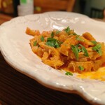 オステリア ラ チチェルキア - トリッパと豆のピリ辛トマト煮