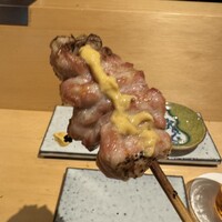 焼鳥 ひら野 - せせり、辛子のせ