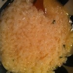 器楽亭 - 【2014年3月】残ったスープにご飯をいれて食べる