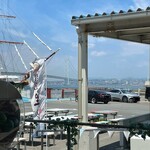 淡路島タコステ - 座席から明石海峡大橋を眺める