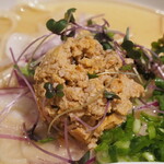 NIBOSHI MANIA - 冷やし淡麗あんこうとあん肝潮いりこソバにのっているあん肝