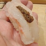 鮨 しゅん輔 - ボタン海老。海老味噌乗せ