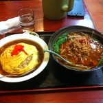 三福源 - 東武野田線の大和田駅の三福源で夜食。天津丼と台湾ラーメンの夜麺飯セットを食した。