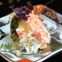花わさびと毛ガニ