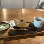 鮨 三心 - 冷製抹茶汁粉、アイス添え