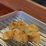 焼き鳥アポロ - ぼんじりのあまりのテリ艶に思わずバットの上で撮影
