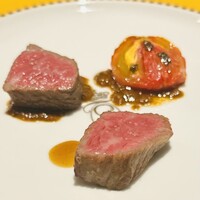 SALONE 2007 - 経産和牛サーロインのロースト トマトはアメーラ種