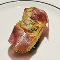 SALONE 2007 - 山形産白茄子と太刀魚のパルミジャーナ 甘酸っぱい茄子ジャムシートが