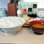 ハイライト - ジャンボチキンカツ二色おろしチーズ定食のご飯大盛り