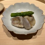 温石 - トラフグとアスパラガス