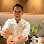 銀座 しのはら - フォアグラとマンゴー・パッションフルーツの最中