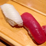 板前寿司 - エンガワ、赤身