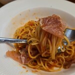 キッチン ブルー グローブ - 生ハムをタップリ絡めて