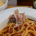 キッチン ブルー グローブ - 生ハムを退避して