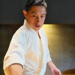 鮨 三心 - 大将のキメ顔を一枚。