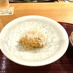 おかもと - 3.焼きナス茄子、葛打ちしたウニ、出汁の餡掛け。