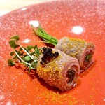 大宮 鮨 貴山 - 和牛ロース唐墨/キャビア添え