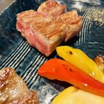 横浜 夜景 鉄板焼＆ステーキ 祥鳳 - 佐賀県産A5黒毛和牛サーロイン、焼き野菜