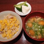 川反 日なた - とうもろこしは甘く、お味噌汁は出汁が旨い