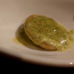 ウエストパパ - 餃子会：ホタテの蒸しラビオリ・バジリコソース