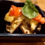 ウエストパパ - ハピバ会：小鯵と焼き茄子のブルスケッタ