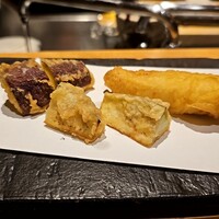 神楽坂 よこ田 - さつまいも、水茄子、穴子