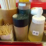 らーめん孝一郎 - 卓上の調味料