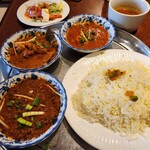 ハリマ・ケバブ・ビリヤニ - 三種類のカレーランチ