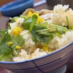 割烹 一の矢 - 鯛の炊き込みご飯おこげ入り