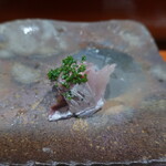 鮨匠 のむら - 白鯵(根付き真鯵)(串木野産、朝釣り)