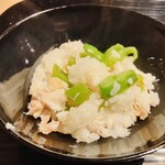 富小路 やま岸 - 【写真⑭】真魚鰹(淡路島、岩屋漁港)の炭火焼きと万願寺とうがらしの混ぜご飯(長野県、コシヒカリ)