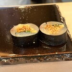 登喜和鮨 - 春子の酢締めの磯部巻き