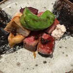 室町 和久傳 - イチボとヒウチのステーキ