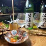 西麻布 まるおーろ - 伯楽星　特別純米　70ml  980円　伯楽星　純米吟醸　70ml  980円