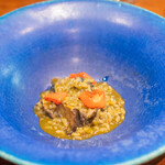 キノシタ - 蝦夷鮑 米と肝のソース 赤万願寺とうがらし