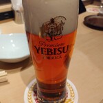 YEBISU BAR - 琥珀エビスプレミアムアンバー グラス710円がビヤホールの日で半額
