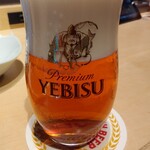 YEBISU BAR - エビスプレミアムエール グラス710円がビヤホールの日で半額