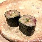 鮨 富かわ - しめ鯖ハーブ巻き