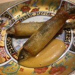 鮨 富かわ - 稚鮎の春巻き